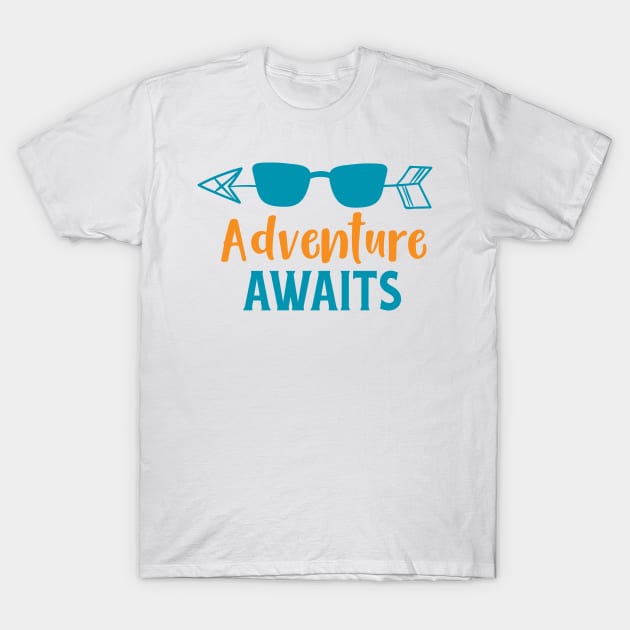 Adventure Awaits, Adventurers, Sunglasses, Arrow T-Shirt by Jelena Dunčević